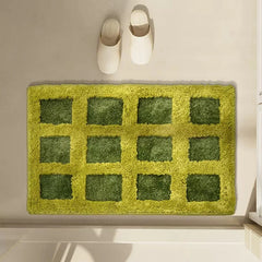 Ihomed Tufting Green Field Bathroom Rug Bathmat Carpet Living Room Toilet Kitchen Floor Mat Door Pad Soft Anti Slip Dorm Home Decor