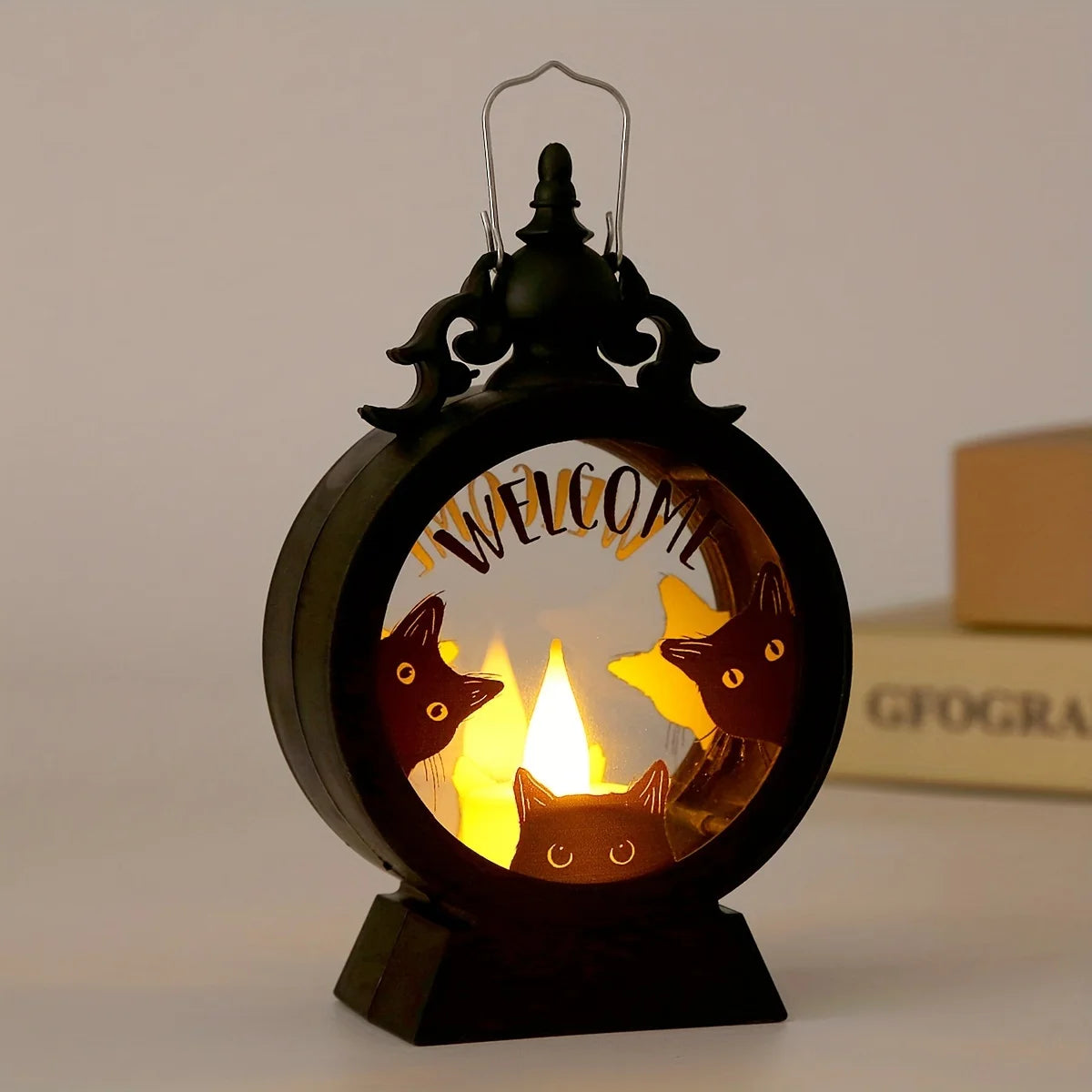 Ihomed Horror Halloween LED Wind Light Portable Pumpkin Ghost Lantern Bar Desktop Ornament Halloween Decor Props Party Supplies