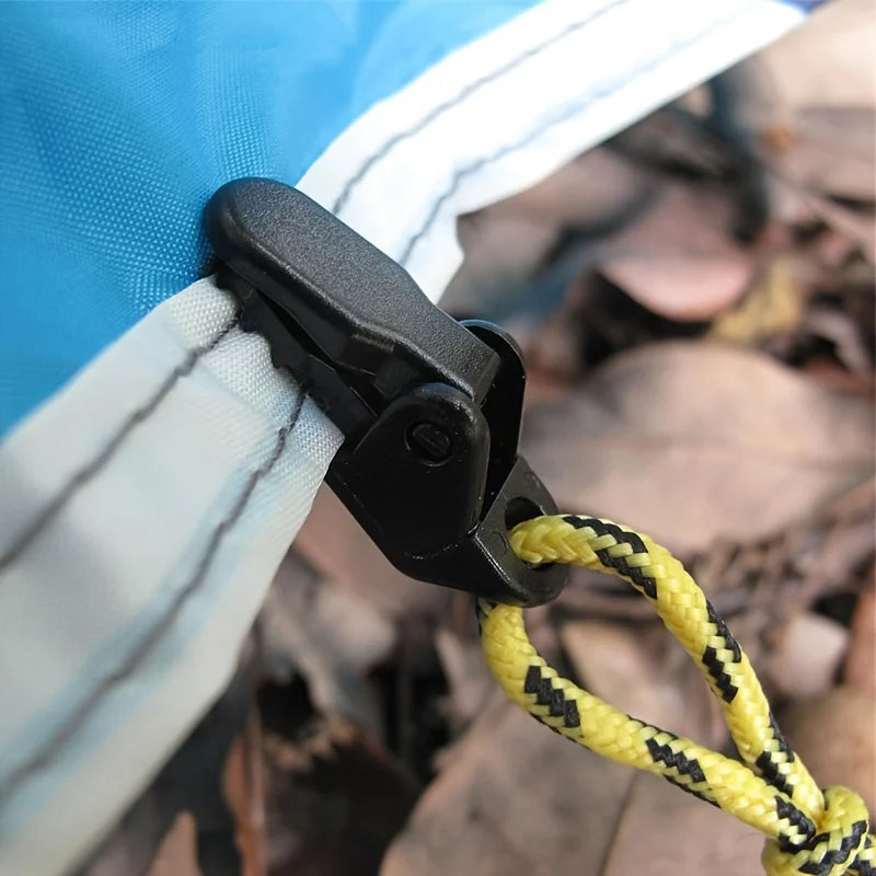 Ihomed 10pcs Outdoor Tarpaulin Clips Camping Tents Awning Wind Rope Clamp Equipment Plastic Clip Buckle Fixed Jaw Grip Hook Tool