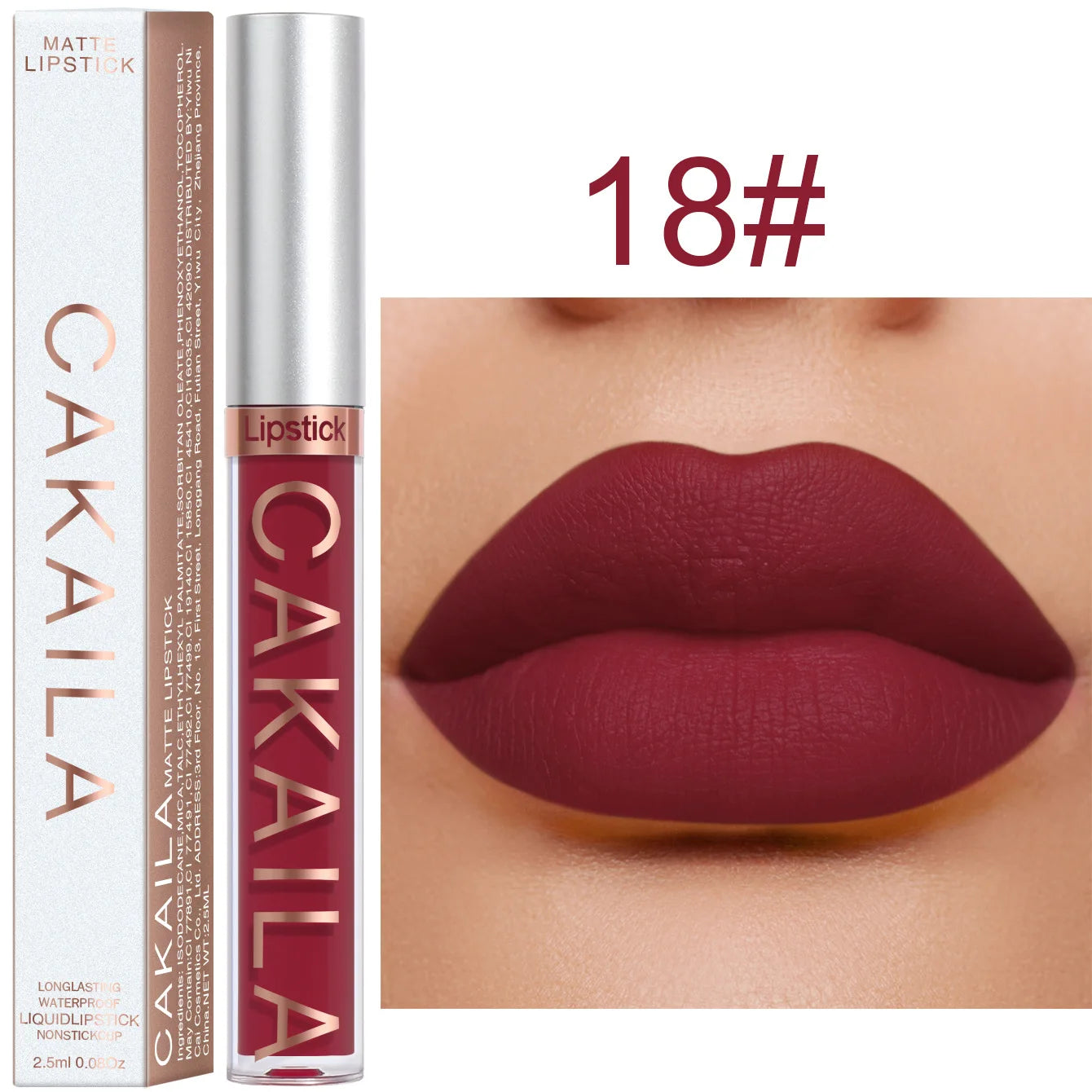 Ihomed Matte Liquid Lipstick Nude Brown 18 Colors Waterproof Lasting Non-stick Cup Velvet Nude Red Lip Gloss Lint Tube Makeup Cosmetics