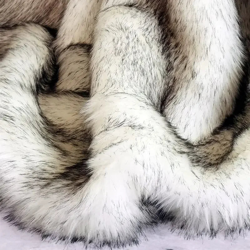 Ihomed High-end Faux Fur Blanket fluffy fox fur bed cover Plush sofa blankets twice layer plaid Bed duvets sofa cover for home decor