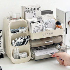 Ihomed Desktop Storage Box Drawer Organizer Student Office Desk Stationery Large Capacity Storage Rack Multifunction Oblique Pen Holder