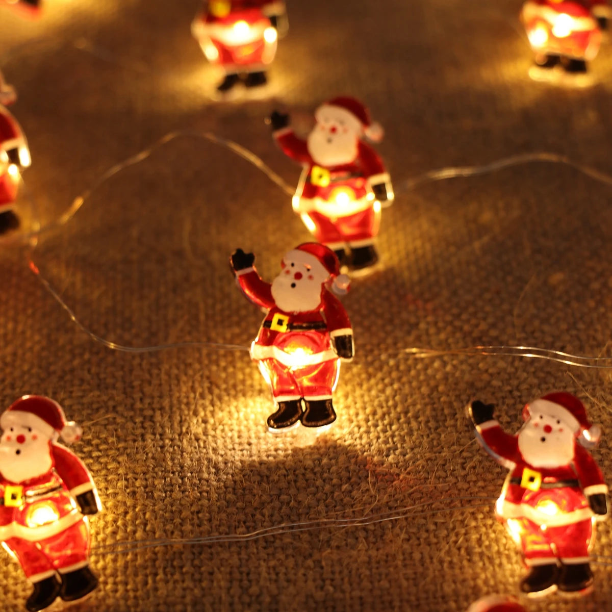 Ihomed 2M 20LED Santa Claus Snowman Elk Garland Lights String Christmas Decorations for Home 2024 Xmas Tree Ornaments Navidad New Year