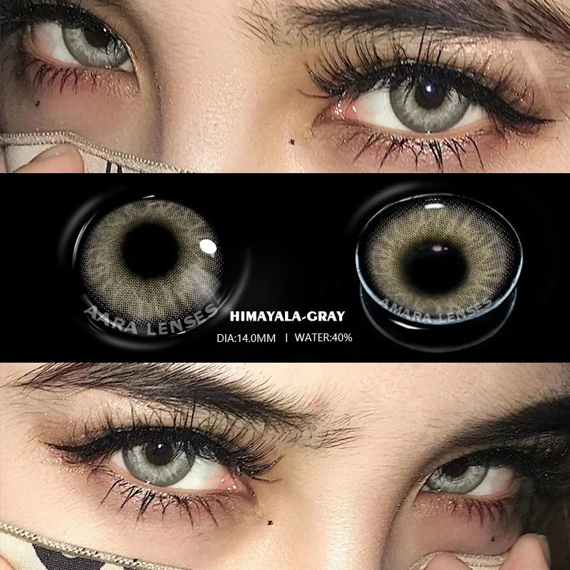 Ihomed 2pcs Colored Contact Lenses Natural Look Brown Eye Lenses Gray Contact Blue Lenses Fast Delivery Green Eye Lenses