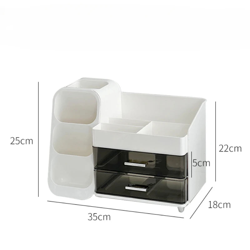 Ihomed Desktop Storage Box Drawer Organizer Student Office Desk Stationery Large Capacity Storage Rack Multifunction Oblique Pen Holder