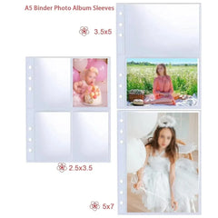 Ihomed 10pcs/set Photocard Sleeves for 6 Ring A5 Binder, Ultra-Clear K-pop Photocard Sleeves,Top Loading Photo Sheet Protector