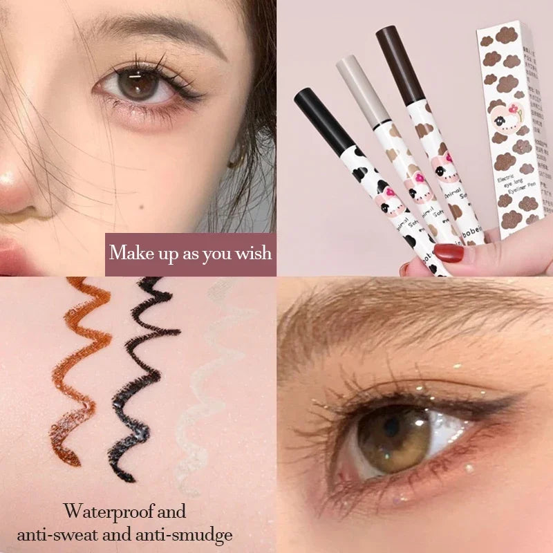 Ihomed Liquid Eyeliner Lying Silkworm Eyelash Pen Quick Dry Waterproof Long-lasting Black Brown Eyeliner Pencil Beauty Eyes Makeup Tool