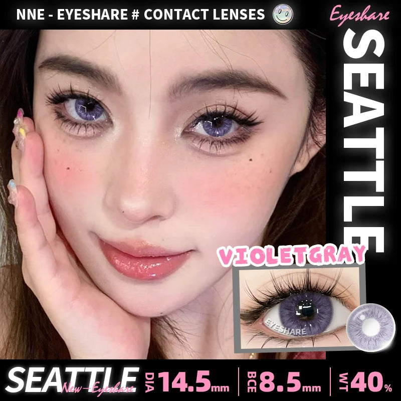 Ihomed 1pair New Color Contact Lenses for Eyes Natural Blue Eye Lenses Purple Lenses Gray Eye Contacts Brown Eye Lens Yearly