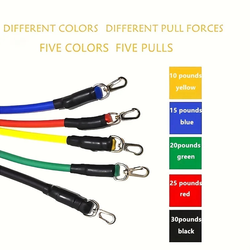 Ihomed 11pcs TPE Resistance Bands Set, Resistance Bands With Door Anchor, Handles, Carry Bag, Legs Ankle Straps, Exercise Bands