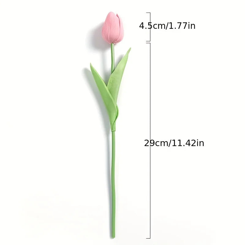 Ihomed 10PCS Tulips Flowers Artificial Tulip Bouquet PE Foam Fake Flower for Wedding Decoration Mother Day Gifts Home Garden Decor