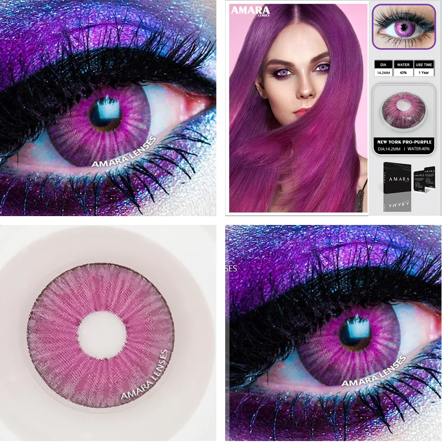 Ihomed Anime Cosplay Color Contact Lenses for Eyes Blue Black Halloween Lenses Colored Contactlen Yearly Colorful Contacts