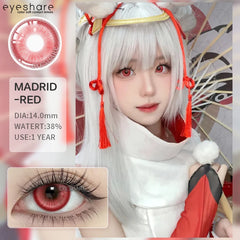 Ihomed 1pair Colored Contact Lenses Purple Eye Lenses Yearly Cosplay Red Lenses Cosmetic Contact Helloween Soft Makeup Pupils