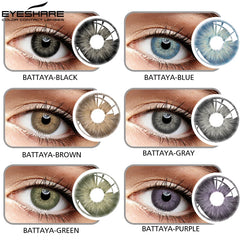 Ihomed 2pcs/pair New Colored Contact Lens For Eye Pattaya Blue Contact Lens Fashion Beauty Cosmetic Makeup Eye Contact Lenses