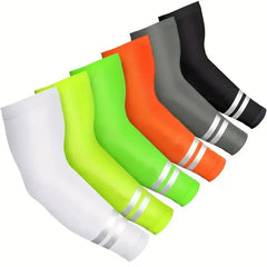 Ihomed 2Pcs Summer Outdoor Sun Protection Arm Sleeves Quick-drying Breathable Night Running Cycling Reflective Ice Silk Sleeves