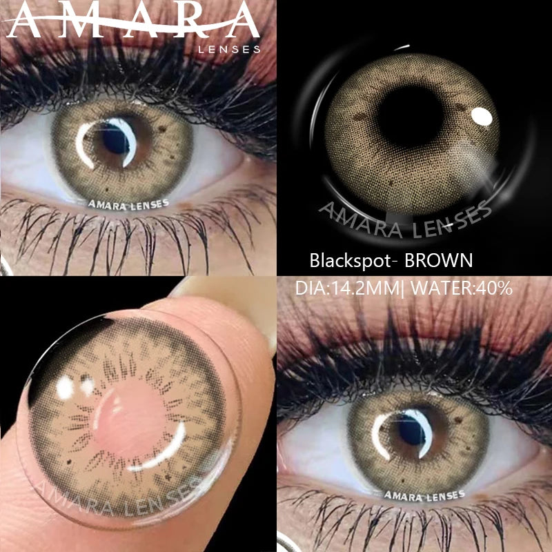 Ihomed Natural Colored Contacts Lenses Brown 2pcs Contacts Beautful Pupils Color Contacts Yearly Makeup Cosmetic Contact Lens