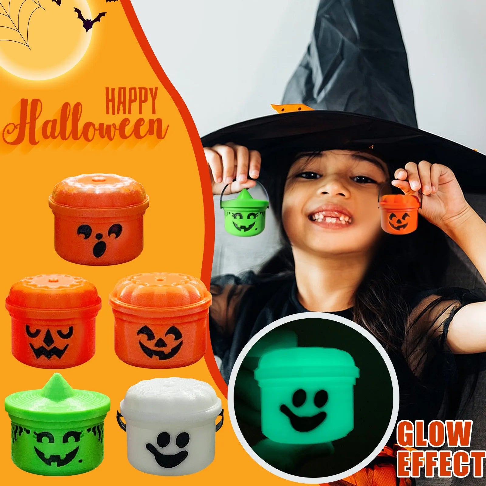 Ihomed Halloween Pumpkins Small Bucket Cute Pumpkin Trick Bucket For Party Favors Halloween Party Holiday Decorations Accessories