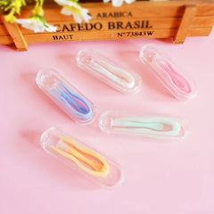 Ihomed Contact Lens Case Clip Stick Tweezers Combination Box Piece Clip Set for lenses random color