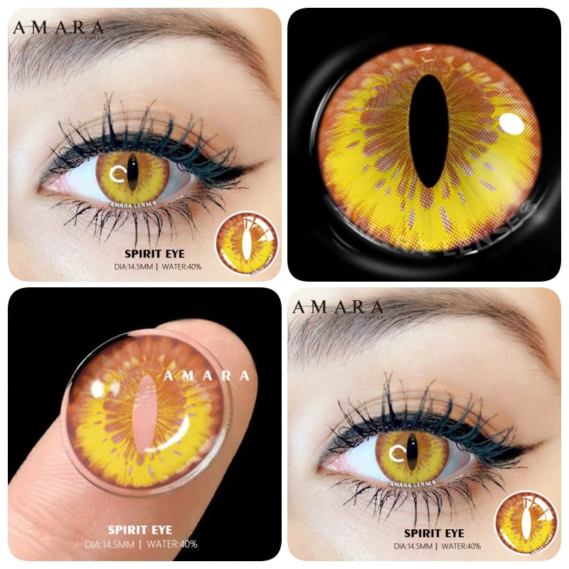 Ihomed Yellow Contact Lenses for Eyes 2pcs Anime Cosplay Colored Lenses Purple Crazy Halloween Lenses Contact Lens Beauty Makeup