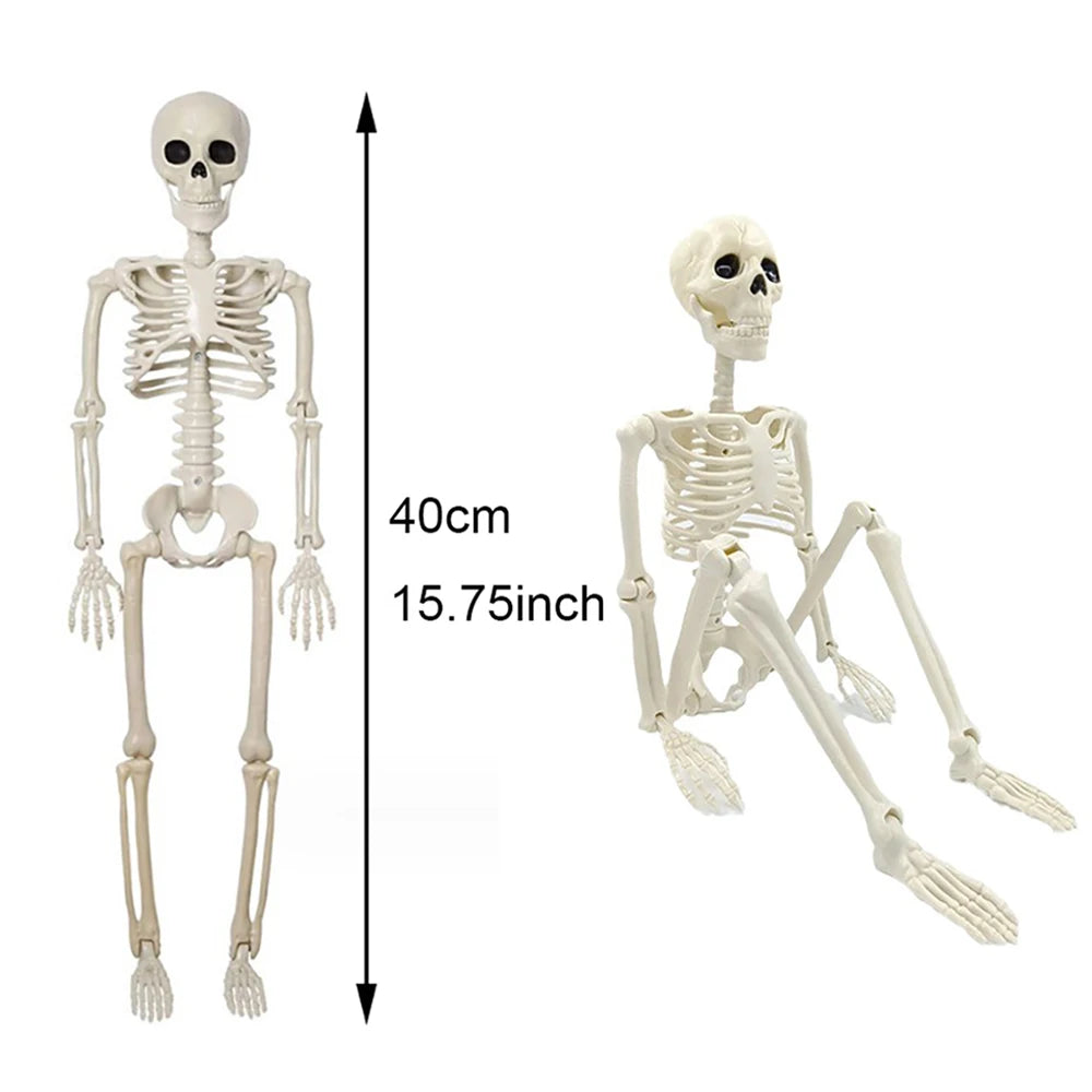 Ihomed 40cm Halloween Human Shape Skeleton,Posable Skeleton,Human Shape Bones,Halloween Herror Decorations,Haunted House Horror Props