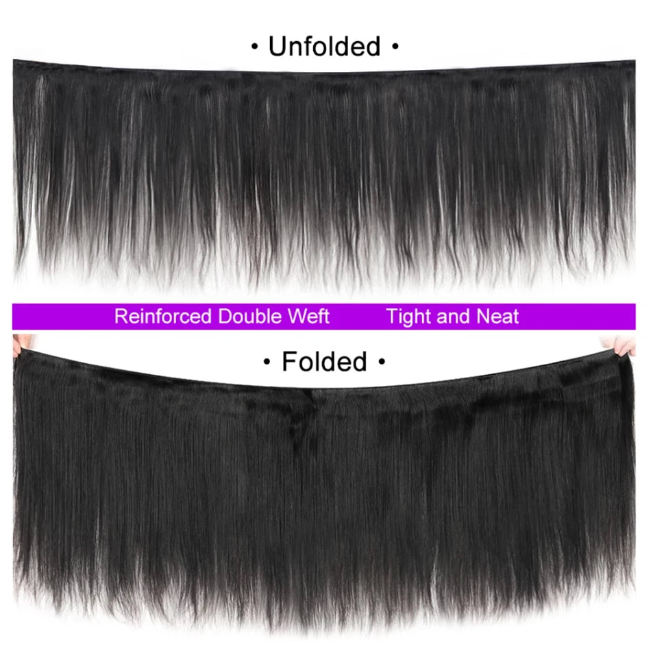 Ihomed Straight Hair Bundles Brazilian Human Hair Weave Bundles Tissage Bresiliens Cheveux Humain 1/3/4 Pcs 100% Human Hair Extensions