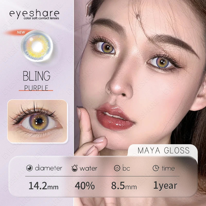 Ihomed BLING 1 Pair Korean Color Contact Lenses with Natural Eye Contact Lenses Blue Brown Green Lenses Pupils Beauty Color lens