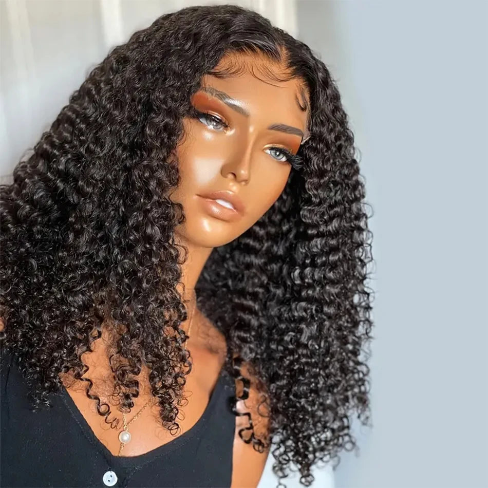 Ihomed Glueless Deep Wave Lace Closure Wig Human Hair Short Bob HD Lace Frontal Wig Preplucked Baby Hair 13x4 Water Wave Frontal Wigs