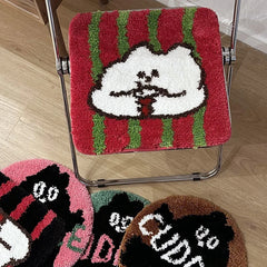 Ihomed Cartoon Tufting Seat Cushion Mat Soft Square Round Cute Letters Chair Sofa Pad Colorful Home Office Warm Decor