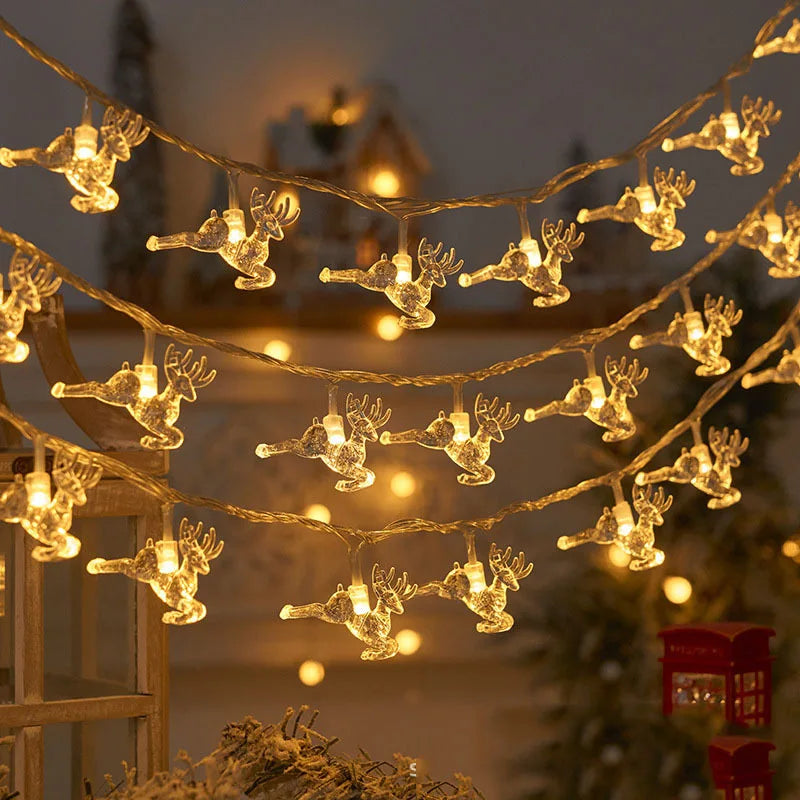 Ihomed Christmas Tree LED String Light 1.5M 10LED Xmas Hanging Lamp Fairy Light Garland Home Decoration Ornament 2024 New Year Gifts