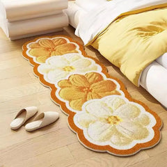 Ihomed Cashmere Rugs Decoration Fluffy Flowers Carpet Bedroom Bedside Foot Mat Soft Living Room Carpet Dense Tapete Infantil Rug