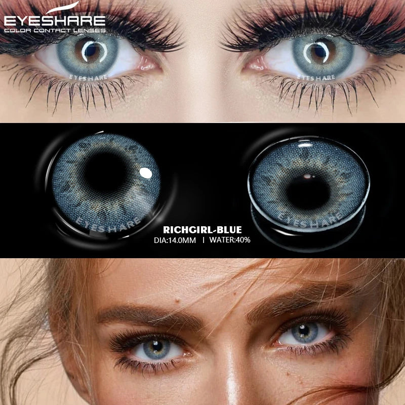 Ihomed Natural Color Contacts Lenses for eyes RICHGIRL Blue Lense Brown Eyes Contacts Pupils Fashion DIAMOND Gray Lense Yearly