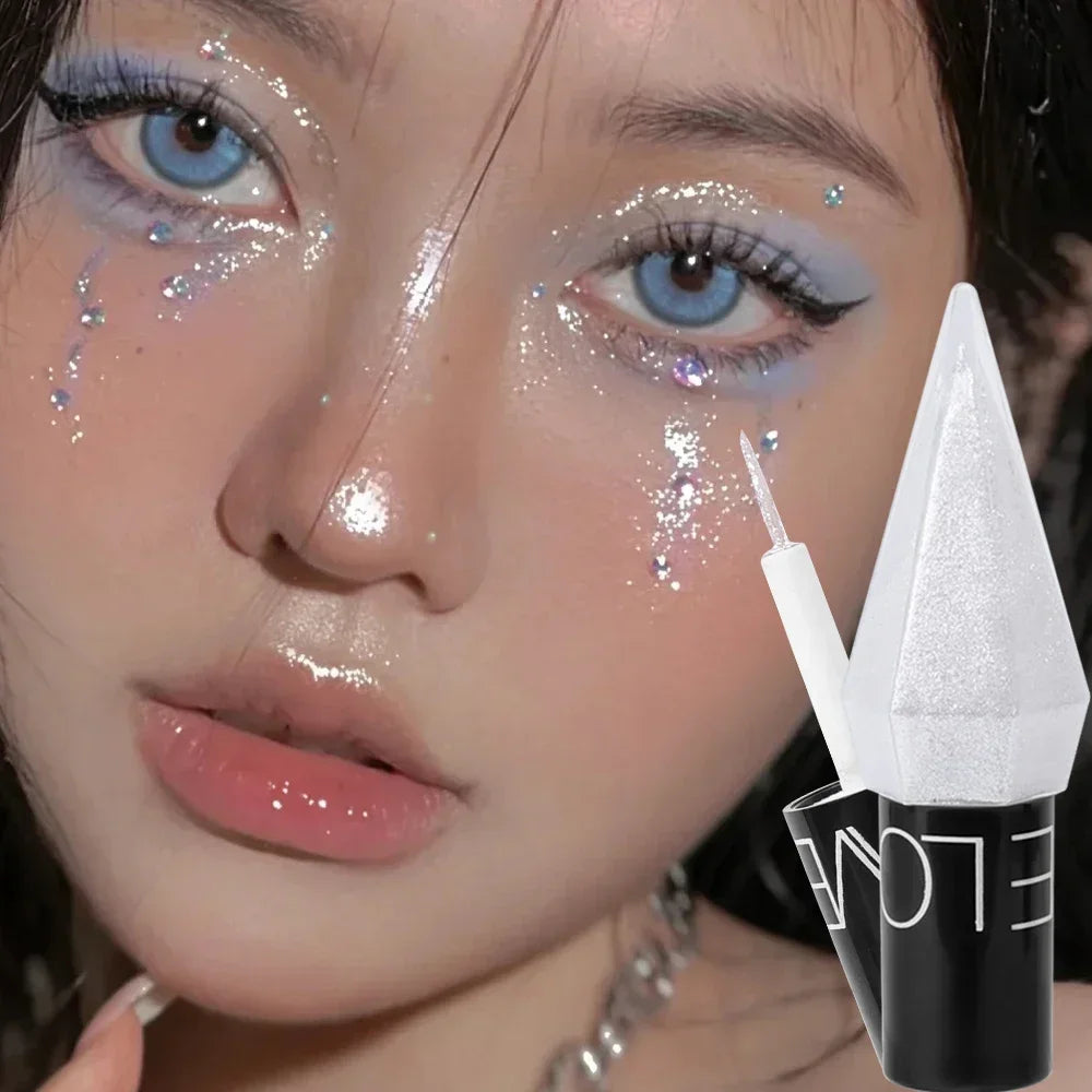 Ihomed Pearlescent Diamond Gold Liquid Eyeshadow Eyeliner Stick Waterproof Glitter Sequins Rose Gold White Eyeliner Pen Korean Makeup