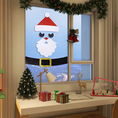 Ihomed Christmas Decoration Christmas Door Window Stickers Felt Cloth Santa Claus Snowman Wall Sticker New Year Home Decoration 2024