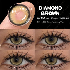 Ihomed 1Pair Contact Lenses for Eyes Color Natural Brown Beauty Yearly Cosmetic Contacts Eyes Makeup Eye Contacts Gray Lens