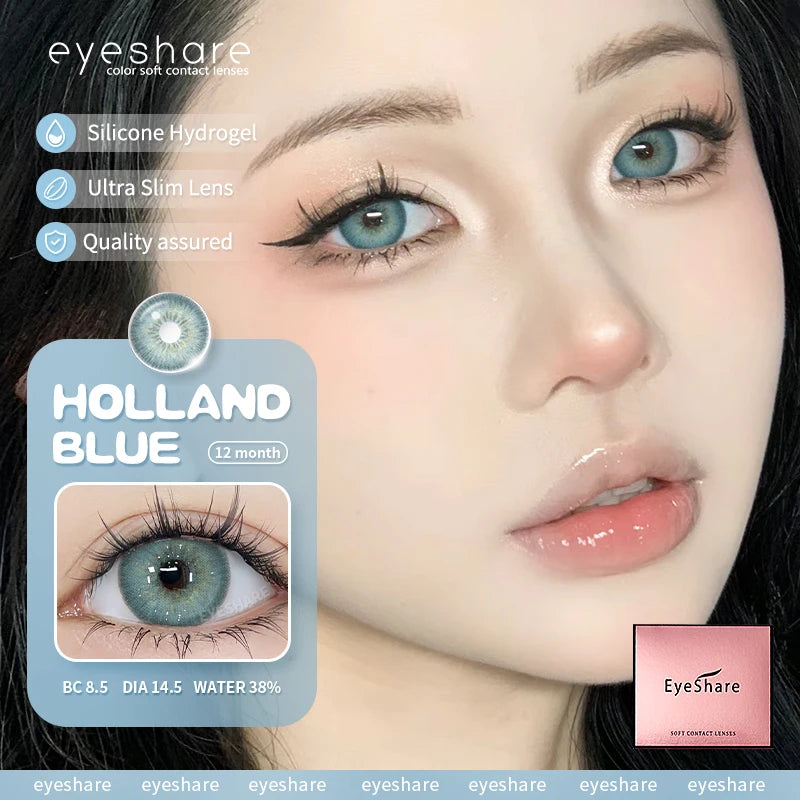 Ihomed 1pair Korean Lenses Color Contact Lenses for Eyes Blue Eye Lens Brown Contacts Natural Gray Pupils for Eyes Green Lense