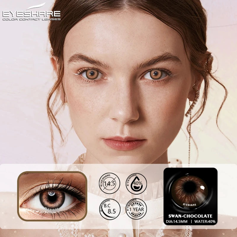 Ihomed 1pair Contact Lenses SWAN Green Colored Contact Lens For Eye Cosmetic Color Lens Beauty Makeup Blue Eyes Contact Lenses