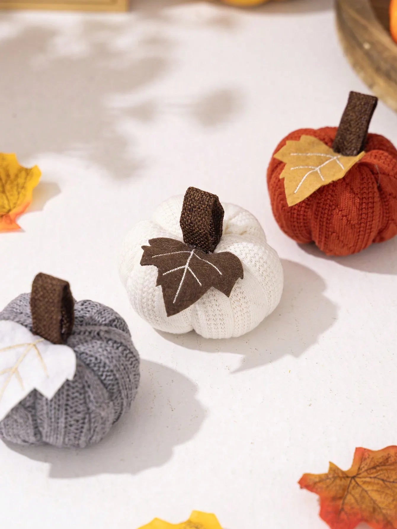 Ihomed 1PC home decoration ornaments Thanksgiving Harvest Day knitted pumpkin can be used as ornaments, banners, banners, and flags