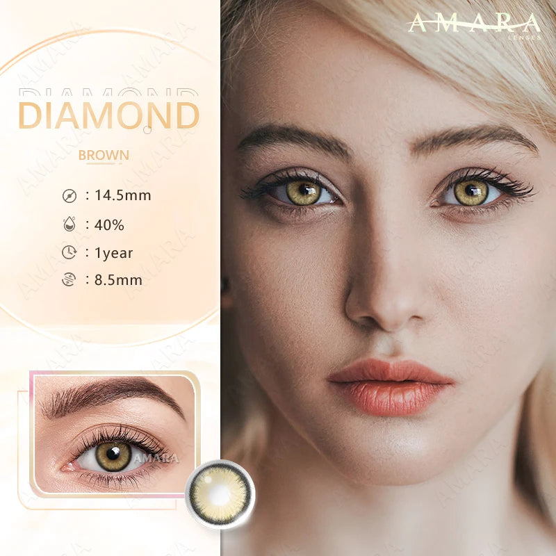 Ihomed 1Pair Contact Lenses for Eyes Color Natural Brown Beauty Yearly Cosmetic Contacts Eyes Makeup Eye Contacts Brown Lens