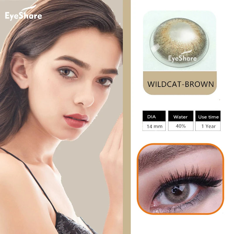 Ihomed 1 Pair(2pcs) Colored Cat Eyes Series Contact Lens for Eyes Yearly Use Cosmetic  Contacts Lenses Eye Color