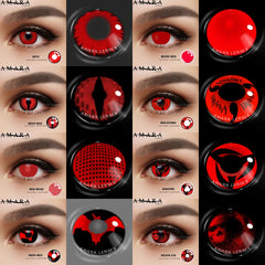 Ihomed 2pcs Halloween Contact Lenses For Eyes Anime Kakashi Pupils Red Cosplay Contact Lens Red Eye Cosmetic Color Lens Eyes