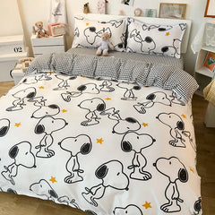 Ihomed Korean Style Bedding Set Boys Girls Twin Queen Size Duvet Cover Flat Sheet Pillowcase Bed Linen Kids Adult Fashion Home Textile