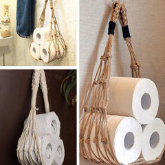 Ihomed Nordic Hanging Cotton Rope Holder For Toilet Paper Magazine Books Holder Hanging Pocket Rack Bathroom Decor Home Hotel Storage