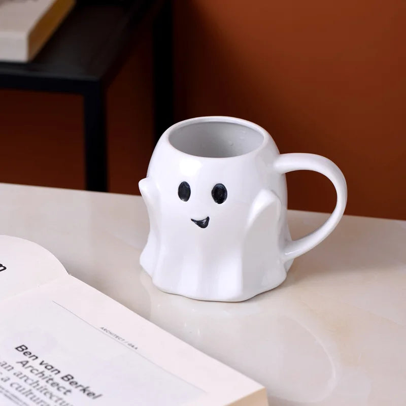 Ihomed Halloween Ghost Elf 3D Creative Cute Couple Mug Gift Afternoon Tea Breakfast Milk Cup Home Office Drinking Ceramic Cup