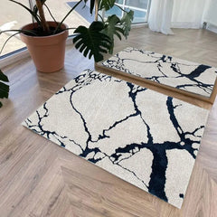 Ihomed Leopard Zebra Toilet Door Mat Tufted Rug Cute Flocking Carpet Marble Texture Floor Pad Anti Slip Doormat Aesthetic Home