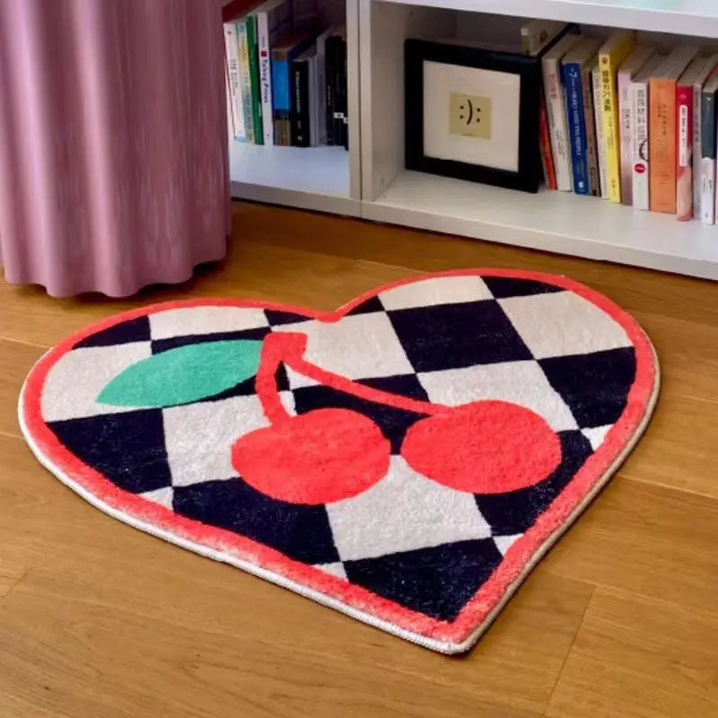 Ihomed Cute Milk Floor Mat Pink Strawberry Household Bedside Carpet Cartoon Room Decoration Anti Slip Rugs Aesthetic Rug