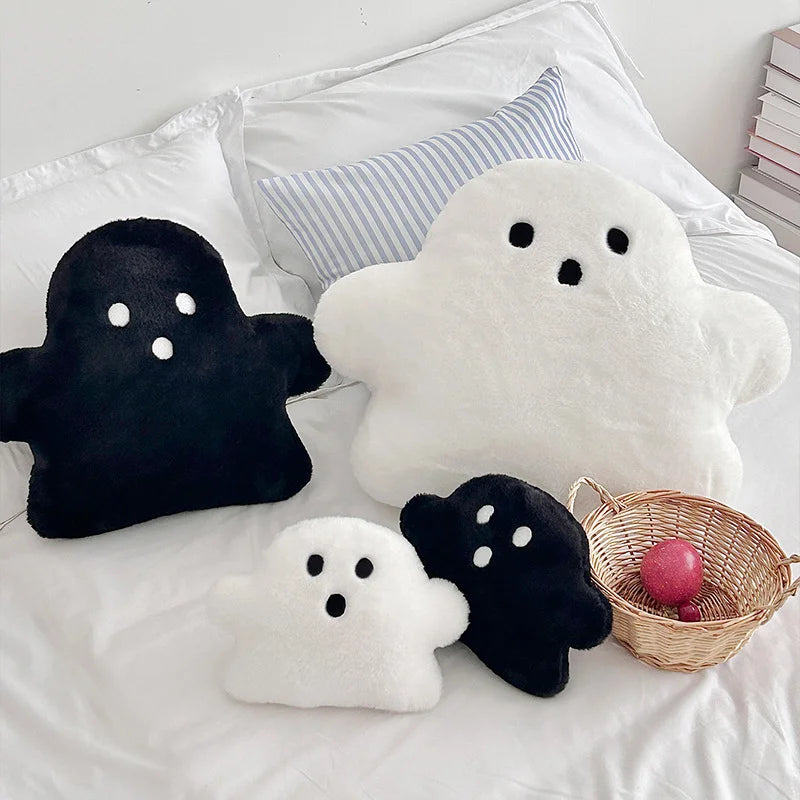 Ihomed Halloween Plush Kawaii White Cloud Ghost Pillow Halloween Soft Cushion Children Party Gift Doll Home Bedroom Chair Home Decor