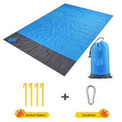 Ihomed 1pc Lightweight Waterproof Beach Mat, 210T Polyester Beach Mat Sandproof, Moisture-proof, Easy To Clean, Machine Washable