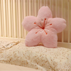 Ihomed 45 Cm/17.7 Inches Cherry Blossom Pillow Japanese Sakuraflower Shape Plush Pillows For Bedroom Living Room Home Decor