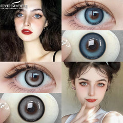 Ihomed 1Pair Natural Color Contact Lenses for Eyes Fashion Blue Eyes Contacts Lenses Yearly Gray Korean Contacts Lenses