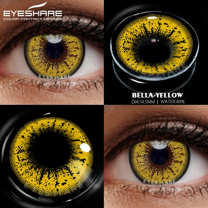 Ihomed Color Lens Bella Color Cosplay Contact Lenses Yearly Use Rendering Cosplay Contact Lens for Eyes Halloween Contacts