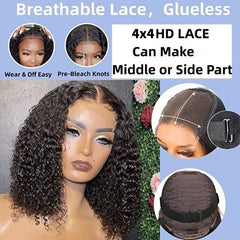 Ihomed Wear and Go Glueless Wig 13x4 HD Lace Front Wigs Deep Wave Short Bob Wig Human Hair Wigs Brazilian Water Wave Lace Frontal Wig